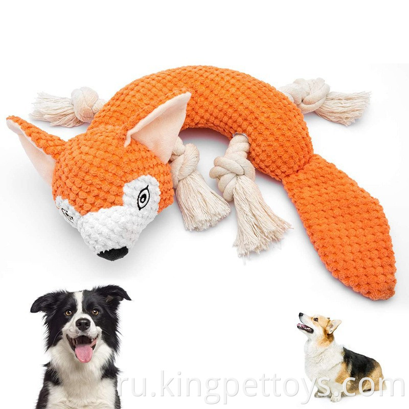 High Quality Squeaky Dog Plush Toy Fox